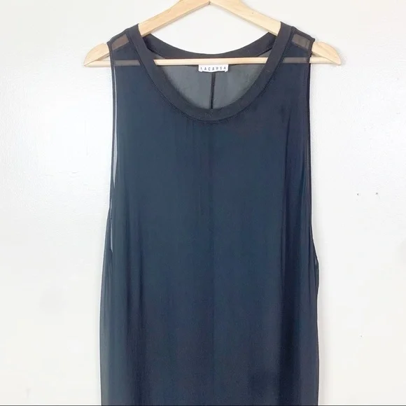 LACAUSA Sheer Maxi Length Ombre Dip Dye Dress Swimsuit Gauzy Coverup US S - Picture 2 of 13